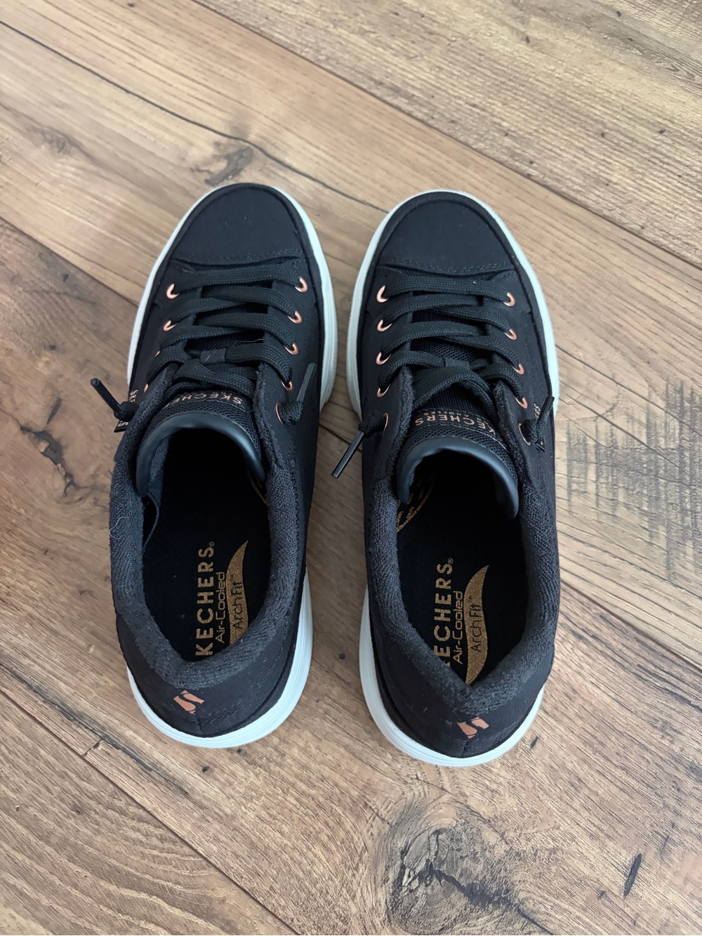 Skechers Arch Fit Arcade - Meet Ya There #177190 Slip On Sneakers Black Size: 8 - Picture 6 of 13